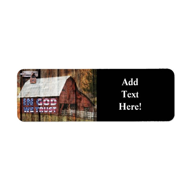 Rustic Red faded Barn With Latch In God We Trust L (Front)