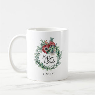 Rustic Red Floral Botanical Mother of the Bride Coffee Mug