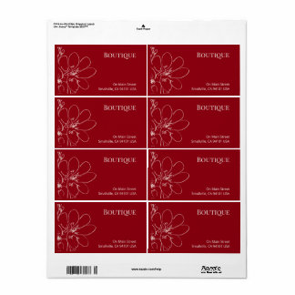 Rustic Red Floral Small Business Shipping Label