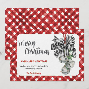 Rustic Red Gingham Noël Christmas Invitation