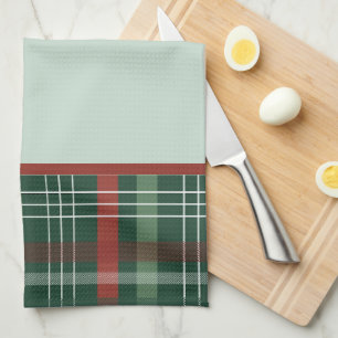 Rustic Red & Green Buffalo Plaid Stylish Christmas Tea Towel