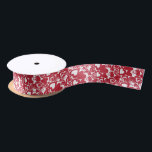 Rustic Red Hand-Drawn Hearts Satin Ribbon<br><div class="desc">Rustic pattern of red hearts in the style of a potato print or wood block printing process to decorate gifts for Valentine's Day,  Christmas,  wedding,  birthday and any occasion.</div>