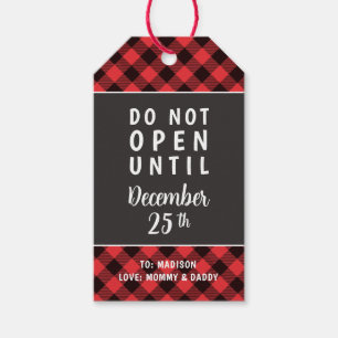 Rustic Red Paid Do Not Open Until Christmas Gift Tags