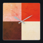Rustic Red Pink Brown Ivory Square Wall Clock<br><div class="desc">2022-23</div>