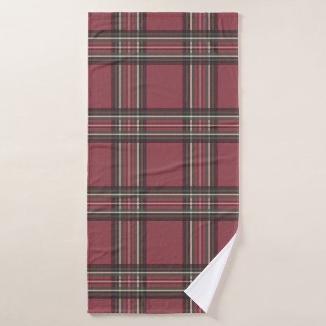 Rustic Red Plaid Bath Towel  (Bath Towel)