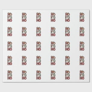 • Rustic Red Plaid Ho Ho Ho Santa Christmas Baby B Wrapping Paper