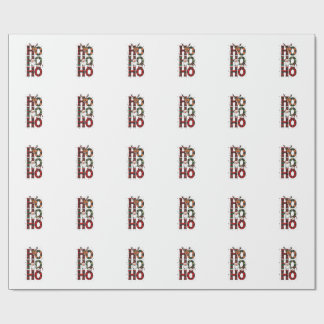 • Rustic Red Plaid Ho Ho Ho Santa Christmas Baby B Wrapping Paper