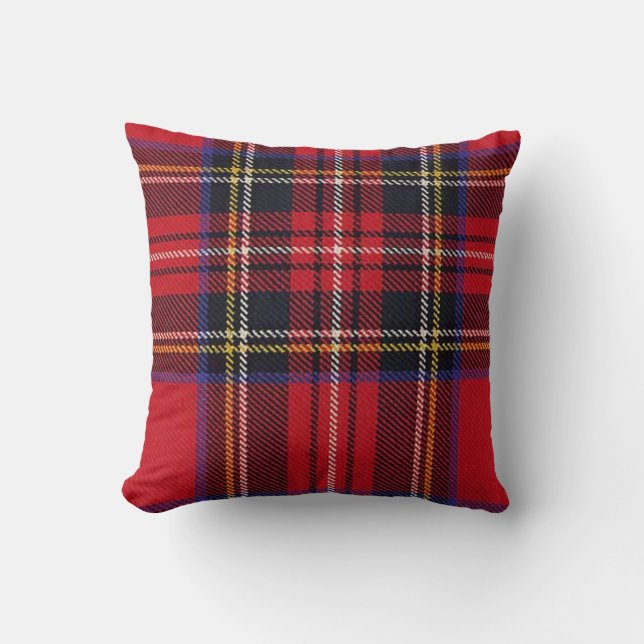 Rustic Red Plaid Holiday Home Décor Christmas Cushion (Front)