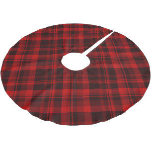 Rustic Red Plaid Tartan Brushed Polyester Tree Skirt