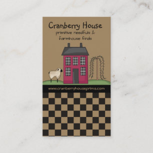Rustic Red Primitive Saltbox House Country Business Card