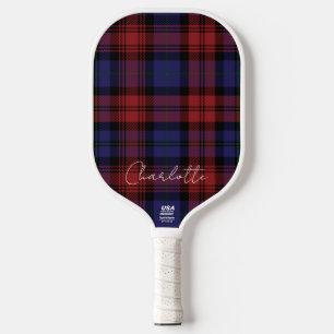 Rustic Red Purple MacLachlan Plaid Tartan Pickleball Paddle