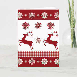 Rustic Red Reindeer Silhouettes Greeting Card