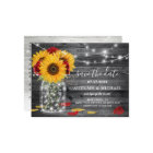 Rustic Red Rose Sunflower Wedding Save the Date