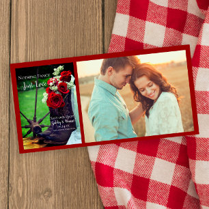 Rustic Red Roses Cowboy Boots Western Wedding Save The Date