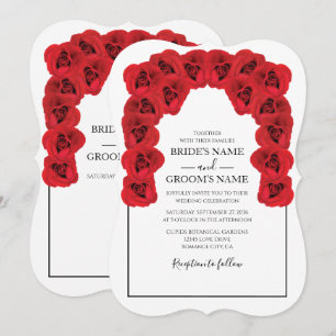 Rustic Red Roses Wedding Invitations
