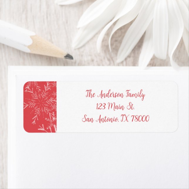 Rustic Red Snowflake Return Address (Insitu)
