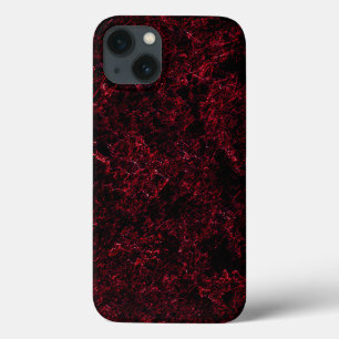 Rustic red sponge on black or dark red background iPhone 13 case