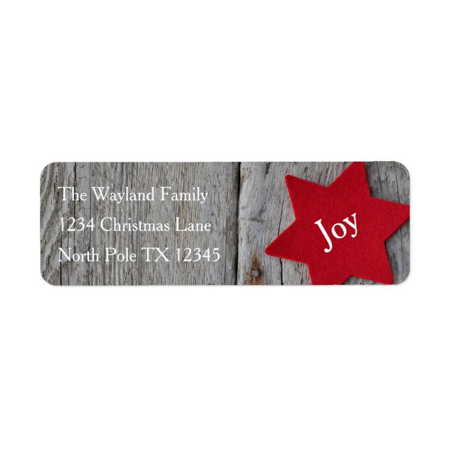 Rustic Red Star Address Labels (Front)