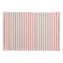 Rustic Red Striped French Ticking Pillow Cases