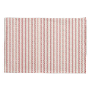 Rustic Red Striped French Ticking Pillow Cases