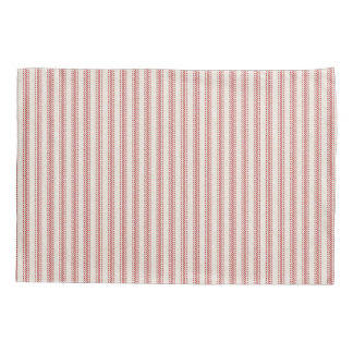Rustic Red Striped French Ticking Pillow Cases