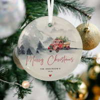 Rustic Red Truck Christmas Personalised
