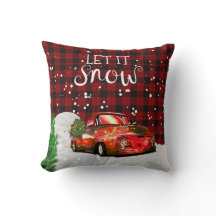 Rustic RED TRUCK Vintage Snow Christmas Decor