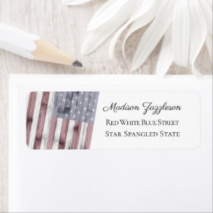 Rustic Red White Blue Wood USA flag America