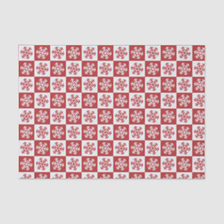Rustic Red & White Snowflake pattern Christmas Tissue Paper