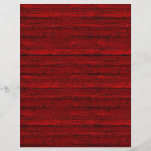 Rustic Red Wood Boards Craft Paper