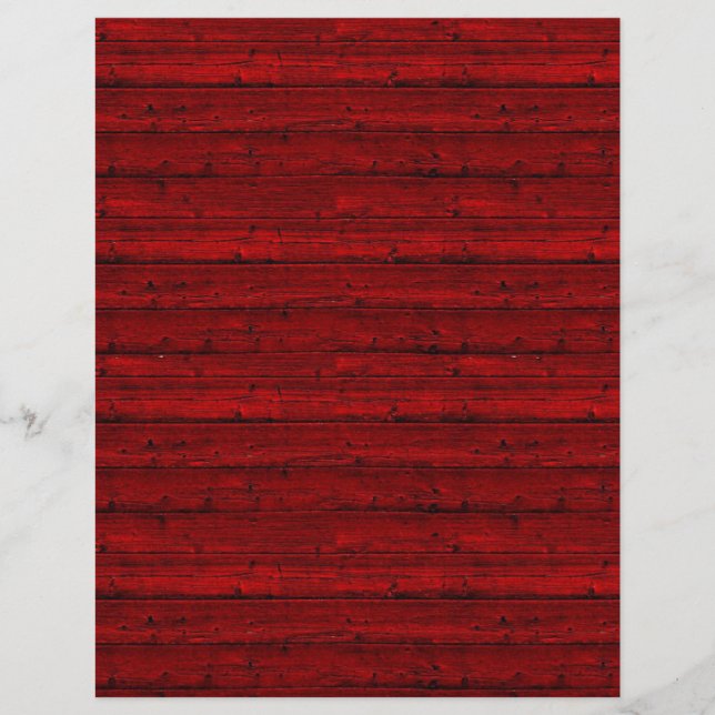 Rustic Red Wood Boards Craft Paper (Front)