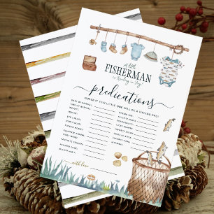 Rustic Reel Fun Fishing Baby Shower Predictions
