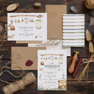 Rustic Reel Fun Fishing Baby Shower Thank You Card