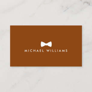 Rustic Refined Men's Bow Tie Logo on Caramel Brown Business Card