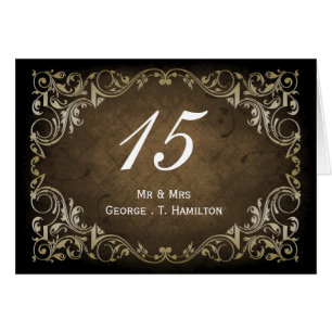 Rustic Regal Ornamental Brown And Gold Wedding