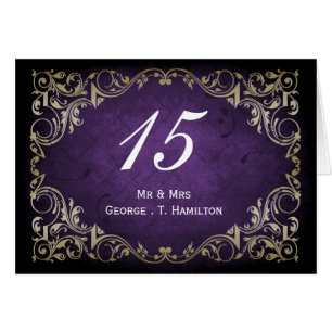 Rustic Regal Ornamental Purple And Gold Wedding