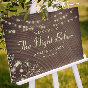 Rustic Rehearsal Dinner Welcome Poster