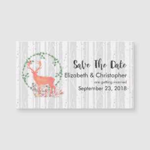 Rustic Reindeer Boho Watercolor Save The Date