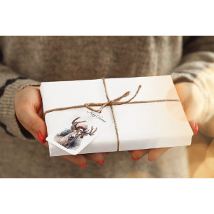 Rustic Reindeer Christmas, custom Gift Tags
