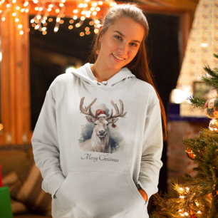 Rustic Reindeer Christmas, custom Hoodie