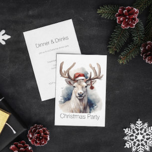 Rustic Reindeer Christmas, custom Invitation