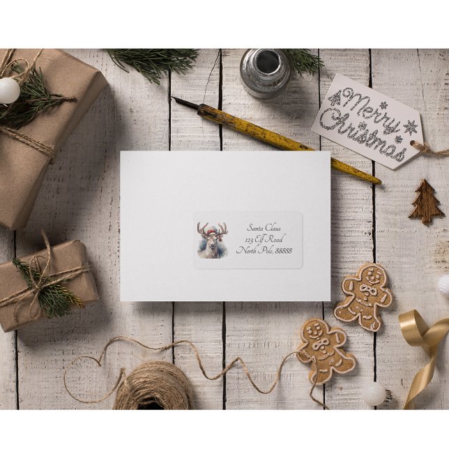 Rustic Reindeer Christmas, custom Label (Creator Uploaded)
