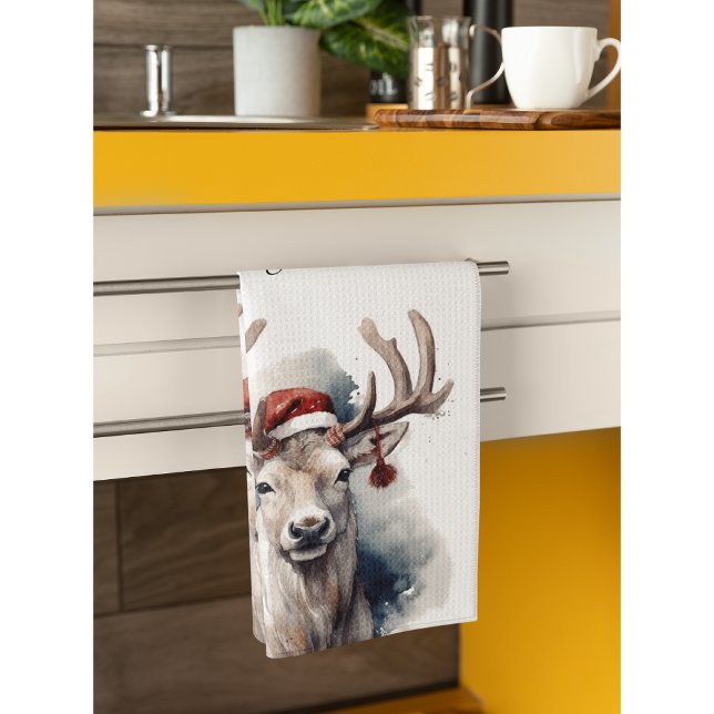 Rustic Reindeer Christmas, custom Tea Towel (Creator Uploaded)