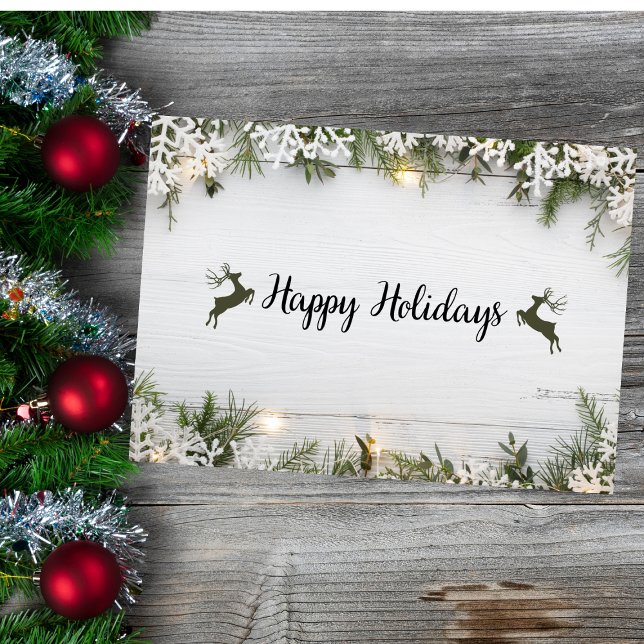 Rustic Reindeer Christmas Holiday Card (Creator Uploaded)