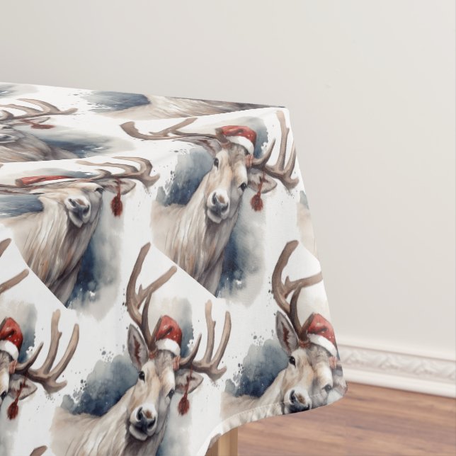 Rustic Reindeer Christmas Tablecloth (In Situ)