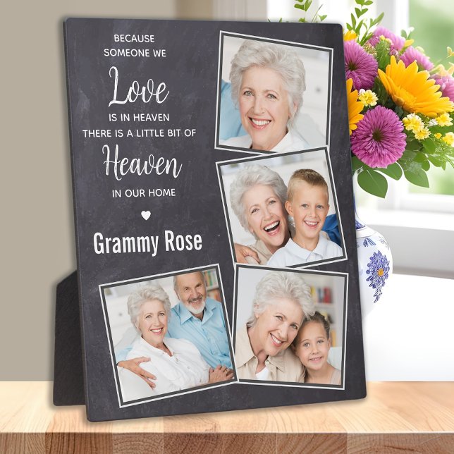 Rustic Remembrance Photo Collage Memorial Plaque (Creator Uploaded)