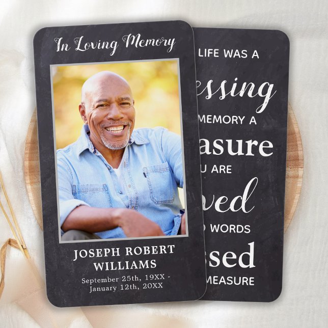 Rustic Remembrance Poem Photo Memorial Prayer Card (Creator Uploaded)