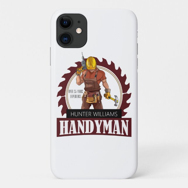 Rustic Repairman Construction Handyman Modern Case-Mate iPhone Case (Back)