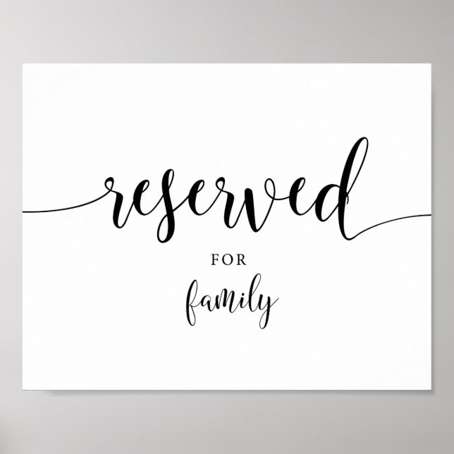 Rustic Reserved for Family Wedding Reception Sign (Front)