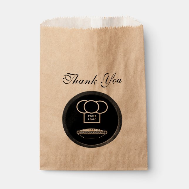 Rustic Restaurant Bakery Food Custom Logo  Favour Bags (Front)